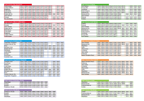 Horaires Trams 2024